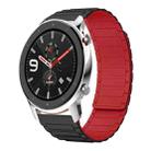 For Amazfit Watch GTR 4 22mm I-shaped Magnetic Silicone Watch Band(Black+Red) - 1