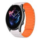 For Amazfit Watch GTR 3 22mm I-shaped Magnetic Silicone Watch Band(Starlight+Orange) - 1