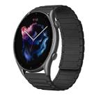 For Amazfit Watch GTR 3 Pro 22mm I-shaped Magnetic Silicone Watch Band(Black) - 1