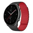 For Amazfit Watch GTR 2e 22mm I-shaped Magnetic Silicone Watch Band(Black+Red) - 1