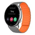 For Amazfit Watch GTR 2 22mm I-shaped Magnetic Silicone Watch Band(Gray+Orange) - 1