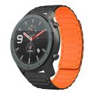 For Amazfit Watch GTR 47mm 22mm I-shaped Magnetic Silicone Watch Band(Black+Orange) - 1