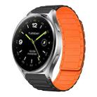 For Xiaomi Watch 2 22mm I-shaped Magnetic Silicone Watch Band(Black+Orange) - 1