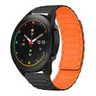 For Xiaomi Watch S1 Pro 22mm I-shaped Magnetic Silicone Watch Band(Black+Orange) - 1