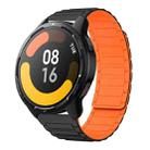 For Xiaomi watch S1 Active 22mm I-shaped Magnetic Silicone Watch Band(Black+Orange) - 1