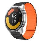 For Xiaomi Watch Color 2 22mm I-shaped Magnetic Silicone Watch Band(Black+Orange) - 1