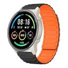 For Xiaomi Watch Sport 22mm I-shaped Magnetic Silicone Watch Band(Black+Orange) - 1