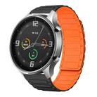 For Xiaomi Watch Color 22mm I-shaped Magnetic Silicone Watch Band(Black+Orange) - 1