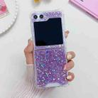 For Samsung Galaxy  Z Flip7 Glitter Sequins Epoxy TPU Phone Case(Purple) - 1