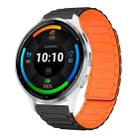 For Garmin Venu 3 22mm I-shaped Magnetic Silicone Watch Band(Black+Orange) - 1