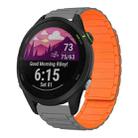 For Garmin Forerunner 255 Music 22mm I-shaped Magnetic Silicone Watch Band(Gray+Orange) - 1