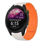 For Garmin Forerunner 255 Music 22mm I-shaped Magnetic Silicone Watch Band(Starlight+Orange) - 1