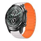 For Ticwatch Pro 3 22mm I-shaped Magnetic Silicone Watch Band(Starlight+Orange) - 1