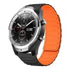 For Ticwatch Pro 2020 22mm I-shaped Magnetic Silicone Watch Band(Black+Orange) - 1