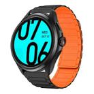 For Ticwatch Pro 2021 22mm I-shaped Magnetic Silicone Watch Band(Black+Orange) - 1