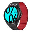 For Ticwatch Pro 2021 22mm I-shaped Magnetic Silicone Watch Band(Black+Red) - 1