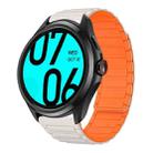 For Ticwatch Pro 2021 22mm I-shaped Magnetic Silicone Watch Band(Starlight+Orange) - 1