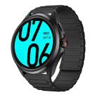 For Ticwatch Pro 22mm I-shaped Magnetic Silicone Watch Band(Black) - 1