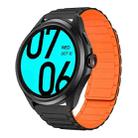 For Ticwatch Pro 22mm I-shaped Magnetic Silicone Watch Band(Black+Orange) - 1