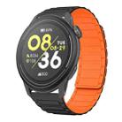 For COROS Pace 3 22mm I-shaped Magnetic Silicone Watch Band(Black+Orange) - 1