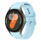 For Samsung Galaxy Watch 7 40 / 44mm Wave Pattern Stitched Silicone Watch Band(Light Blue) - 1