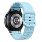 For Samsung Galaxy Watch 7 40 / 44mm Wave Pattern Stitched Silicone Watch Band(Light Blue) - 2