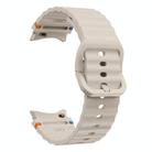 For Samsung Galaxy Watch 7 40 / 44mm Wave Pattern Stitched Silicone Watch Band(Starlight) - 3