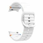 For Samsung Galaxy Watch 6 Classic Wave Pattern Stitched Silicone Watch Band(White) - 3