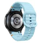 For Samsung Galaxy Watch 6 Classic Wave Pattern Stitched Silicone Watch Band(Light Blue) - 2