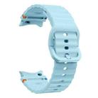 For Samsung Galaxy Watch 6 Classic Wave Pattern Stitched Silicone Watch Band(Light Blue) - 3