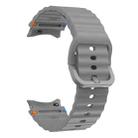 For Samsung Galaxy Watch 6 Classic Wave Pattern Stitched Silicone Watch Band(Dark Gray) - 3