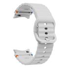 For Samsung Galaxy Watch 6 40 / 44mm Wave Pattern Stitched Silicone Watch Band(Light Gray) - 3
