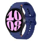 For Samsung Galaxy Watch 6 40 / 44mm Wave Pattern Stitched Silicone Watch Band(Dark Blue) - 1