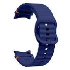 For Samsung Galaxy Watch 6 40 / 44mm Wave Pattern Stitched Silicone Watch Band(Dark Blue) - 3