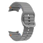 For Samsung Galaxy Watch 6 40 / 44mm Wave Pattern Stitched Silicone Watch Band(Dark Gray) - 3