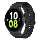 For Samsung Galaxy Watch 5 40 / 44mm Wave Pattern Stitched Silicone Watch Band(Black) - 1