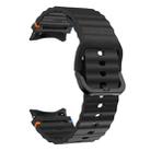 For Samsung Galaxy Watch 5 40 / 44mm Wave Pattern Stitched Silicone Watch Band(Black) - 3