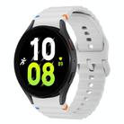 For Samsung Galaxy Watch 5 40 / 44mm Wave Pattern Stitched Silicone Watch Band(Light Gray) - 1