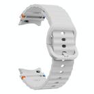 For Samsung Galaxy Watch 5 40 / 44mm Wave Pattern Stitched Silicone Watch Band(Light Gray) - 3