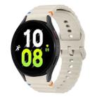 For Samsung Galaxy Watch 5 40 / 44mm Wave Pattern Stitched Silicone Watch Band(Starlight) - 1