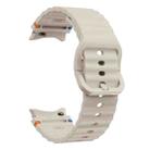 For Samsung Galaxy Watch 5 40 / 44mm Wave Pattern Stitched Silicone Watch Band(Starlight) - 3