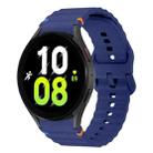 For Samsung Galaxy Watch 5 40 / 44mm Wave Pattern Stitched Silicone Watch Band(Dark Blue) - 1