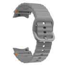 For Samsung Galaxy Watch 5 40 / 44mm Wave Pattern Stitched Silicone Watch Band(Dark Gray) - 3