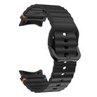 For Samsung Galaxy Watch 5 Pro Wave Pattern Stitched Silicone Watch Band(Black) - 3