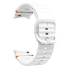 For Samsung Galaxy Watch 5 Pro Wave Pattern Stitched Silicone Watch Band(White) - 3