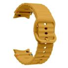 For Samsung Galaxy Watch 5 Pro Wave Pattern Stitched Silicone Watch Band(Yellow) - 3