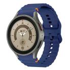 For Samsung Galaxy Watch 5 Pro Wave Pattern Stitched Silicone Watch Band(Dark Blue) - 1