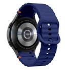 For Samsung Galaxy Watch 5 Pro Wave Pattern Stitched Silicone Watch Band(Dark Blue) - 2
