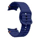 For Samsung Galaxy Watch 5 Pro Wave Pattern Stitched Silicone Watch Band(Dark Blue) - 3
