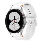 For Samsung Galaxy Watch 4 40 / 44mm Wave Pattern Stitched Silicone Watch Band(White) - 1